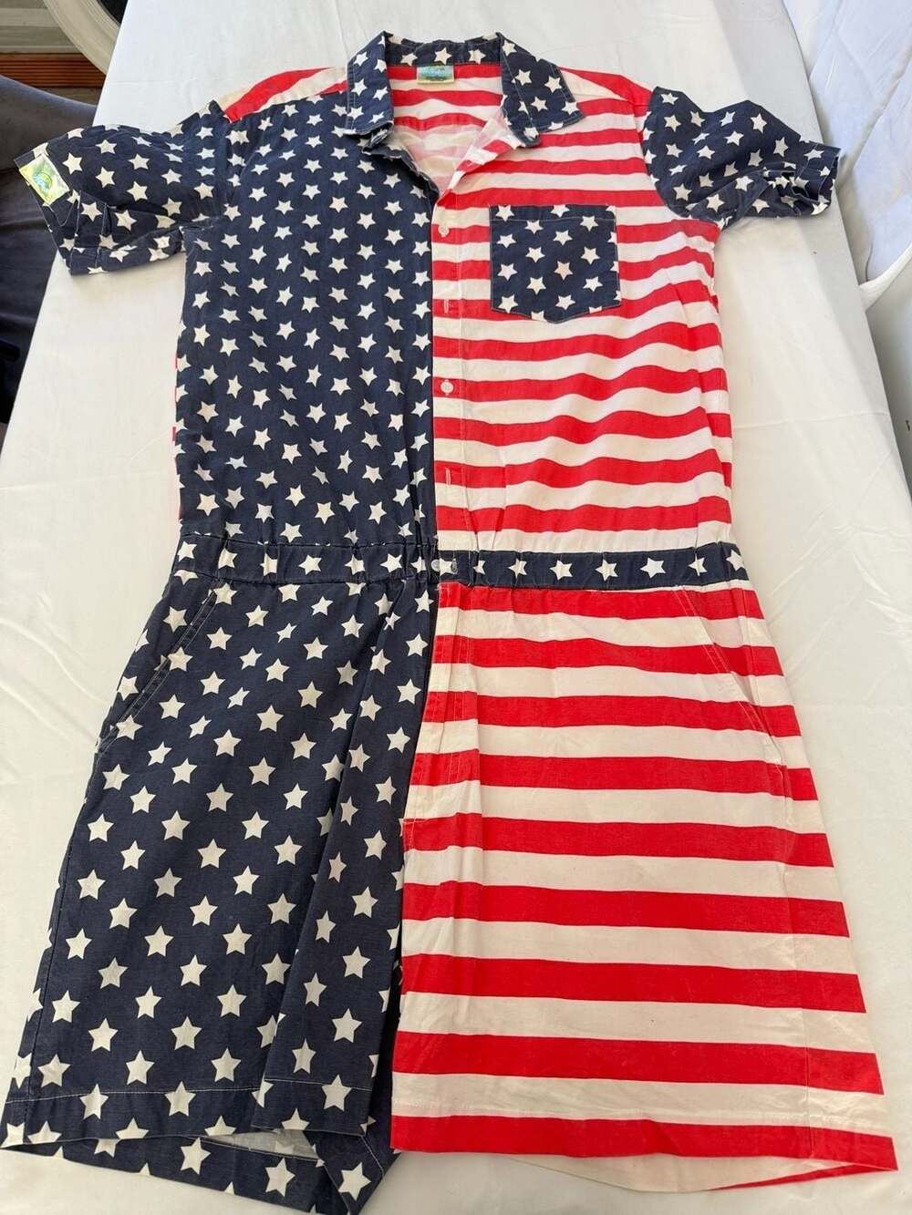 Zesties American Flag Male Romper Patriotic Size XL